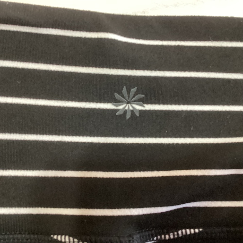 Athleta Black and White Striped Leggings XS Nylon/Spandex - Picture 4 of 9